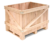 Caixa de madeira reforçada <br />4 entradas